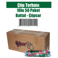 Çöp Torbası 10'lu 50 Paket Battal Çöpsar 75x90 cm