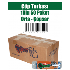 Çöp Torbası 10'lu 50 Paket Orta Çöpsar 55x60 cm