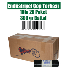 Endüstriyel Çöp Torbası 10'lu 20 Paket 300 gr Battal 75x90 cm