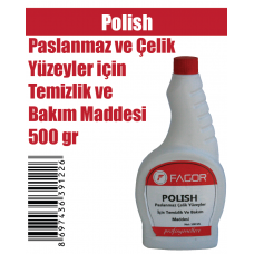 Polish Paslanmaz ve Çelik Yüzeyler için Temizlik ve Bakım Maddesi 500 Gr
