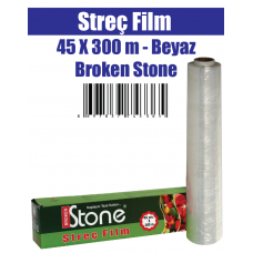 Streç Film 45 x 300 m - Beyaz Broken Stone