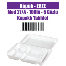 Köpük -ERZE Mod 27/A - 100lü - 5 Gözlü Kapaklı Tabldot 