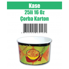 Kase 25 li 16 Oz Çorba Karton