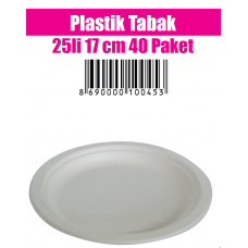 Plastik Tabak 25li 17cm 40 Paket