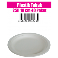 Plastik Tabak 25li 19 cm 40 Paket