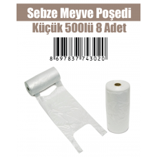 Sebze Meyve Poşeti Küçük 500 lü 8 Adet