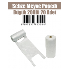 Sebze Meyve Poşeti Büyük 200 lü 20 Adet