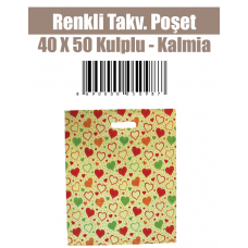 Renkli Takv. Poşet 40 X 50 Kulplu - Kalmia