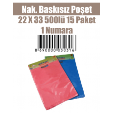 Nak. Baskısız Poşet 22 X 33 500lü 15 Paket 1 Numara