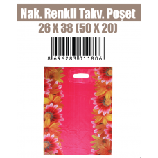 Nak. Renkli Takv. Poşet 26 X 38 (50 X 20)