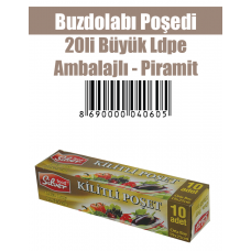 Buzdolabı Poşedi 20li Büyük Ldpe Ambalajlı - Piramit