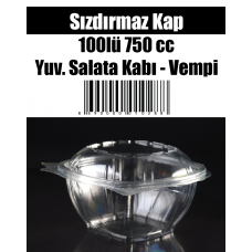 Sızdırmaz kap 100lü 750 cc Yuv. Salata Kabı - Vepmi