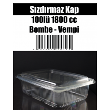 Sızdırmaz Kap 100lü 1800 cc Bombe - Vepmi