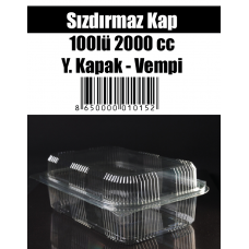 Sızdırmaz Kap 100lü 2000 cc Y. Kapak - Vepmi