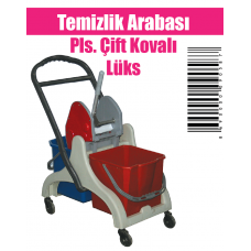 Temizlik Arabası Pls. Çift Kovalı Lüks