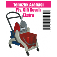 Temizlik Arabası Pls. Çift Kovalı Ekstra