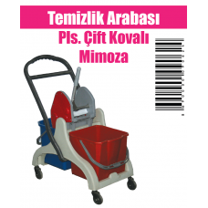 Temizlik Arabası Pls. Çift Kovalı Mimoza