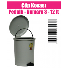 Çöp Kovası Pedallı - Numara 3 - 12 lt