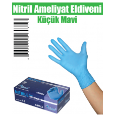 Nitril Ameliyat Eldiveni Küçük Mavi