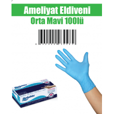  Ameliyat Eldiveni Orta Mavi 100 lü